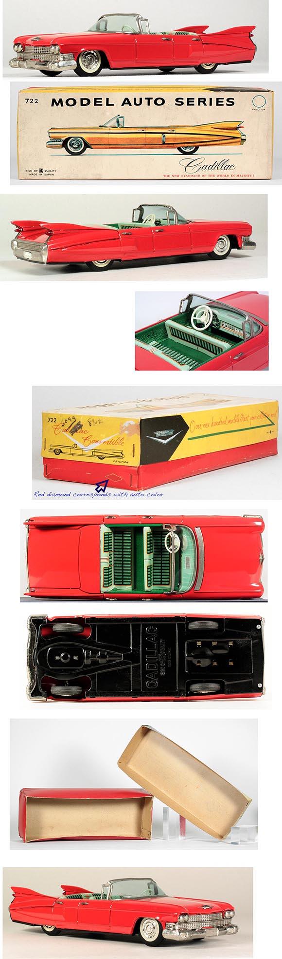 1959 Bandai Cadillac 4-dr Convertible in Original Box